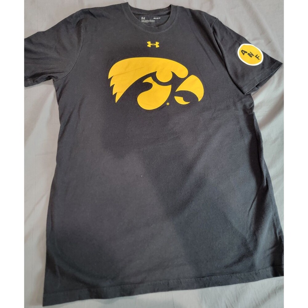 Under Armour Iowa Hawkeyes ANF Logo T-Shirt Mens Medium Black